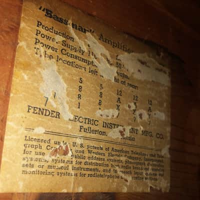 1959-1960 Fender Bassman 5F6-A Amplifier Super Clean Original Tweed! image 12