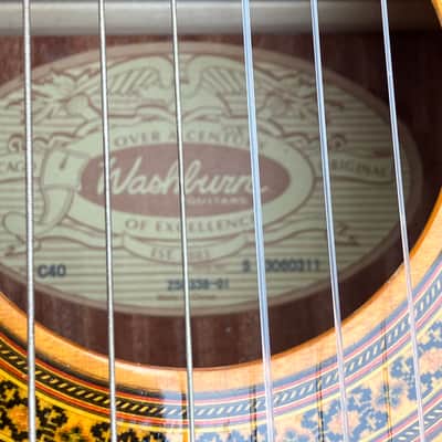 Washburn C40 Classical Nylon Guitar 2010s - Natural image 6