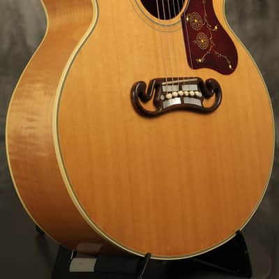 1962 Gibson J-200 Natural/BLONDE with highly figured flame maple back + sides image 11