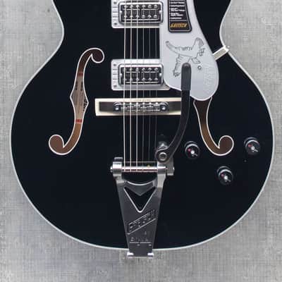 Gretsch Falcon Hollow Body with String-Thru Bigsby and Chrome Hardware Ebony Fingerboard Black image 1