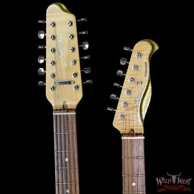 2003 Fred Stuart Golden Hawk Double-Neck Chartreuse Sparkle image 6