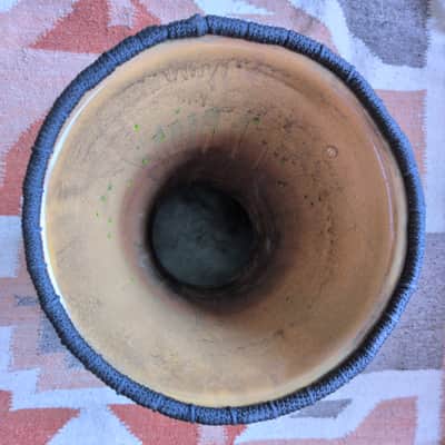 Premium Bees Dohola Darbuka Clay Glaze 10" inch. Yellow w green/blue crackle || Baraka Percussion image 3