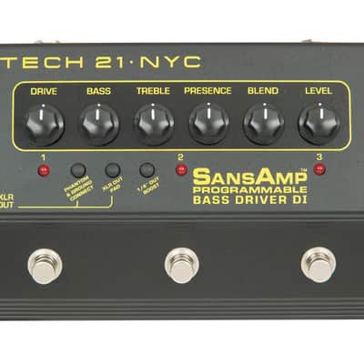 Tech 21 SansAmp Programmable Bass Driver DI Pre-Amp Pedal - Open Box image 1