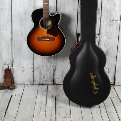 Epiphone 2018 EJ-200 Coupe Acoustic Electric Guitar Vintage Sunburst with Case image 2