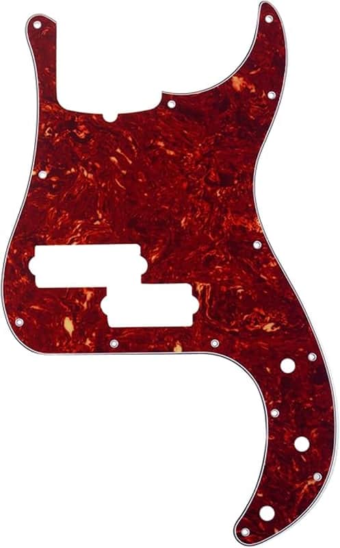Pro 5-String 13-Hole Contemporary P Bass Pickguard for Fender American Precision Bass, 4Ply Vintage Tortoise image 1