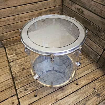 Floor Tom Drum 18" Vintage Zickos Clear Acrylic USED! RKZCK220726 image 2