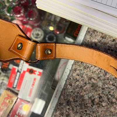vintage 1960s Vox Python guitar strap brown with case image 18