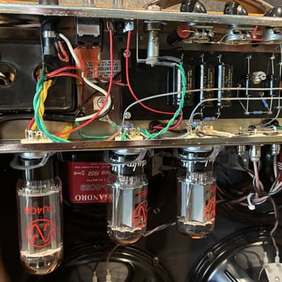 FENDER '59 BASSMAN - HANDWIRED by GEORGE ALESSANDRO - CUSTOM BUILT RELIC'D TWEED CABINET by ARMADILLO AMP WORKS image 12