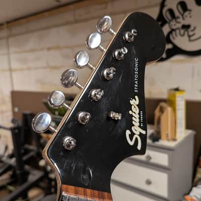 Squier Strat-O-Sonic Neck With Tuners - Black/Clear image 8