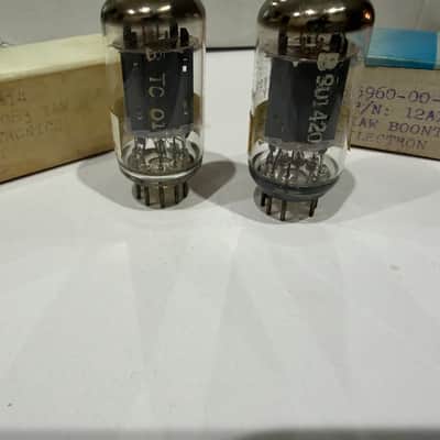 Rare White Tip NOS Pair of The Highest Medical Grade Telefunken 12ax7/ecc83 1952 made for Boonton image 4