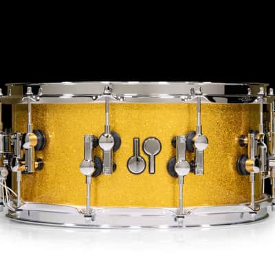 Sonor SQ2 14x6.5 Vintage Maple - Gold Sparkle Chrome Dual Lugs image 1