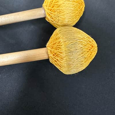 Mike Balter 121B Extra Hard Mallets, Birch, Yellow Polyester - VERY GOOD, 1 Shaft Replaced image 3