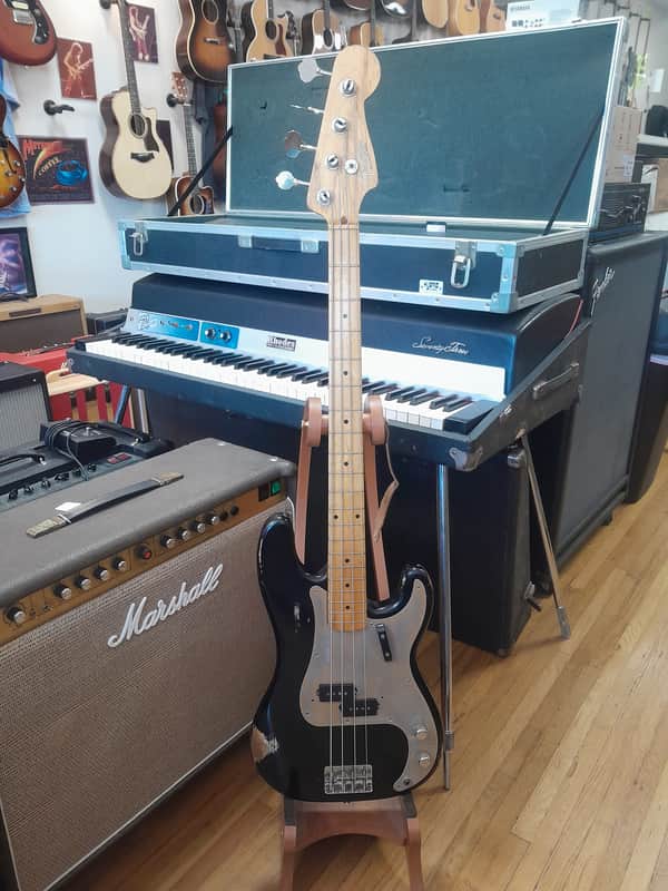 1957 Fender Precision Bass with Maple Fretboard - Black Refin image 1