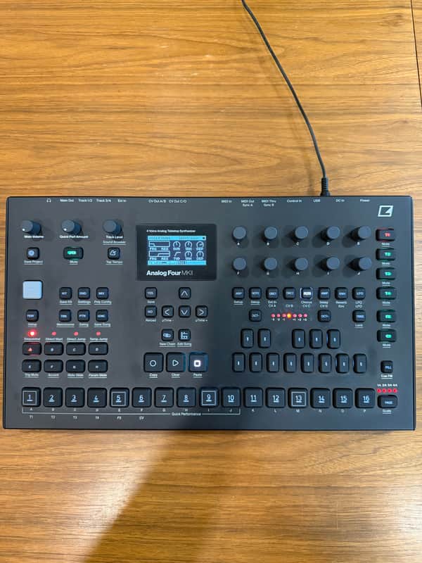 Elektron Analog Four MKII 4-Voice Tabletop Analog Synthesizer 2020 - Present - Black image 1