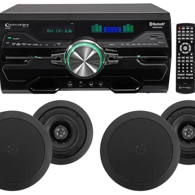 DV4000 4000w Bluetooth Home Theater DVD Receiver+4) 5.25" Black Ceiling Speakers image 1