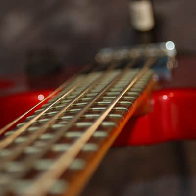 Fender 5 String Jazz Bass Active Electronics Gigbag 1990 Candy Apple Red image 9