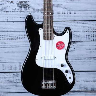 Squier Sonic Bronco Bass Guitar | Black w/White Pickguard image 1