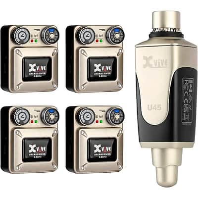 Xvive  U45 In-Ear Wireless Monitor System With Transmitter and 4 Receivers (5.8 GHz)  2025 - Gold image 2