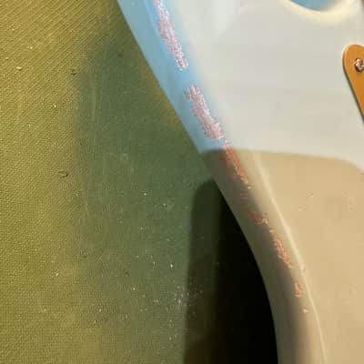 Partscaster Stratocaster 2023 - 'Daphne Blue Light Aged MJT Body Fender USA Neck and Fender Custom Shop Preloaded Pickguard image 5