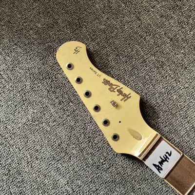 Cream Maple Wood Harley Benton Guitar Strat Style Neck, Rosewood 21 Frets Fingerboard image 3