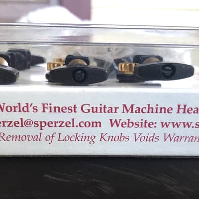 Sperzel 3 x 3 "Soundlok" locking graduated Gold & Black Tuners image 6