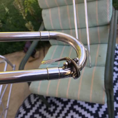 " DAPPER PAN " SUMMER DEAL CONN 44H TROMBONE 1936 SERVICED GIG READY ORG SILVER PAN VOCABELL CONNQUEROR HAND POLISH SILVER 98% HAND ENGRAVED UNIQUE PAN MUSTACHE FACE image 24