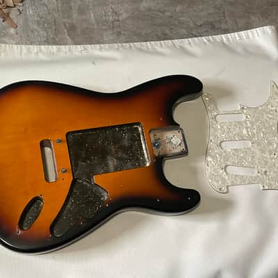 1996 USA Fender American Stratocaster 3TS 3 Tone Sunburst Guitar Body 2 Post Tremolo Ready image 1