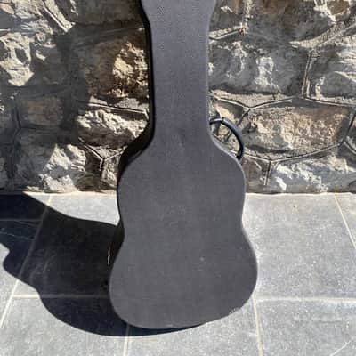 Vintage Hard Shell Acoustic Guitar Case - Red Velvet Interior image 4