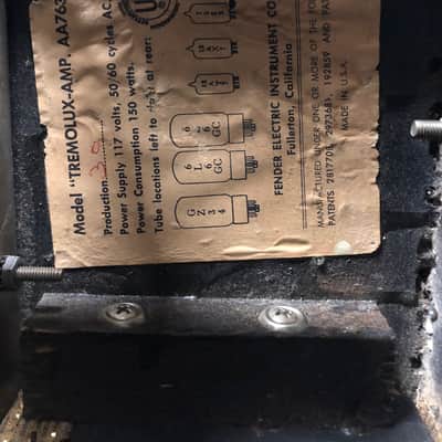 1963 Fender Tremolux Amp Head Only (Blackface AA763) Owned by Ian D'Sa of Billy Talent image 19