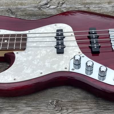 1998 Schecter Lefty USA Custom Shop Traditional J trans red left handed image 3