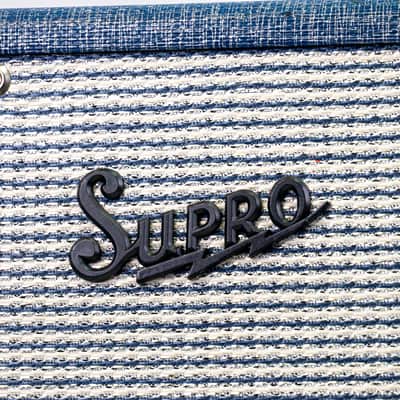 Supro 1675RT Rhythm Master 60/35-Watt 1x15" Tube Combo Amp w/ Cover – Blue Rhino image 3