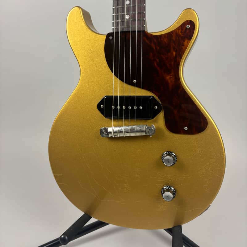 Brown Bear Guitars Korina Les Paul Junior double cut gold metallic image 1