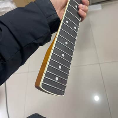 1 Large headstock 24 inch 22 frets Roasted Maple guitar neck 24inch hole 10mm Satin for JAGUAR body Rosewood fingerboard image 6