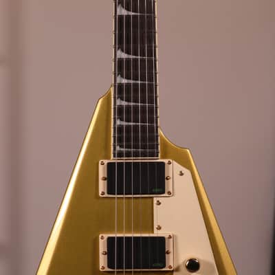 ESP LTD KH-V Kirk Hammett Signature - Macassar Ebony Fingerboard, Metallic Gold image 4