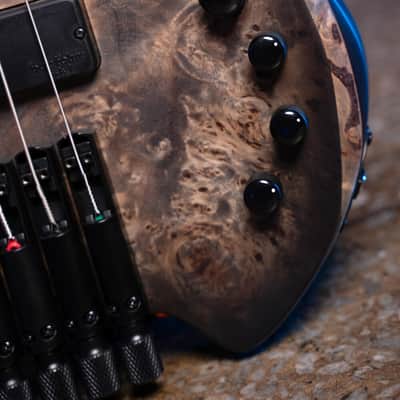 Cort SPACE5SDB Space 5 Poplar Burl Top Soft Maple Body 7pcs Roasted Maple, Walnut, Purple Heart & Maple Neck 5-String Bass Guitar w/Gig Bag image 9