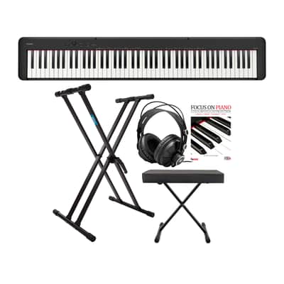 Casio CDP-S160 88-Key Digital Piano (Black) Bundle with Stand and Accessories