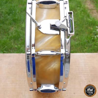 Sonor Teardrop D422 D421 Snare 14" x 4,5" 6-ply Gold Satin Flame Vintage Mid 60s image 16