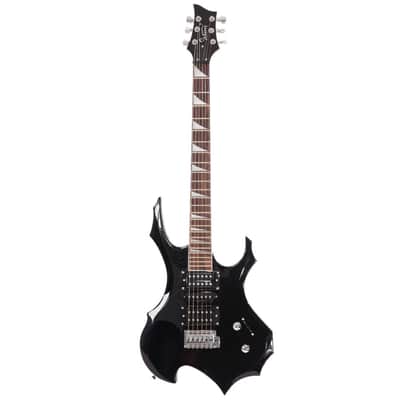 Glarry Flame Shaped Electric Guitar with 20W Electric Guitar Sound HSH Pickup Novice Guitar Audio Bag Strap Picks Shake Cable Wrench Tool 2020s - Black image 3