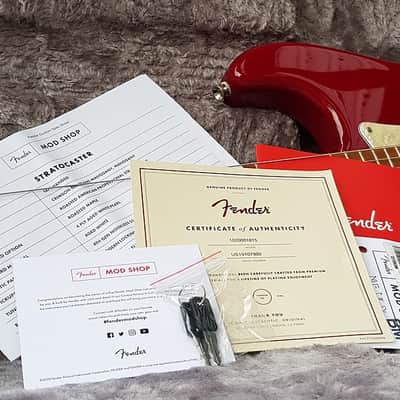 Fender Mod Shop Stratocaster - Crimson Red Transparent over Mahogany - LEFTY image 8