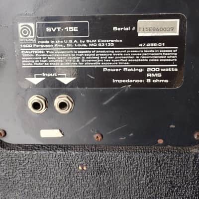 Ampeg SVT-15E Bass Cabinet 1x15 made in USA image 3