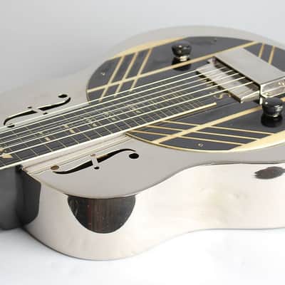 National Silvo Lap Steel Electric Guitar (1938), ser. #C-1296, original black hard shell case. image 7