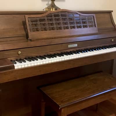 Vintage 1975 Baldwin Acrosonic 41” Console Upright Piano Natural Walnut Lacquer Fully Original w/ Bench Made in USA image 15