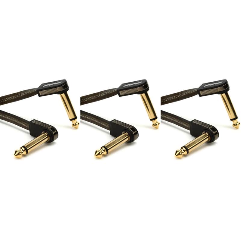 EBS HP-10 High Performance Flat Patch Cable - Right Angle to Right Angle - 3.94 inch (3-Pack) image 1