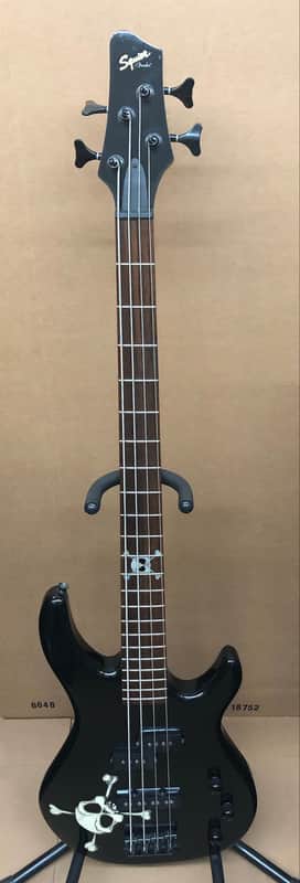 Fender Squier MB-4 Skull Bass 2007 - Gloss Black image 1