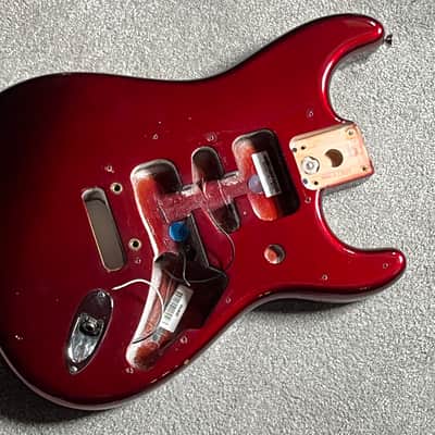 2008 Fender American Stratocaster guitar body red 4 lb 10 oz image 1