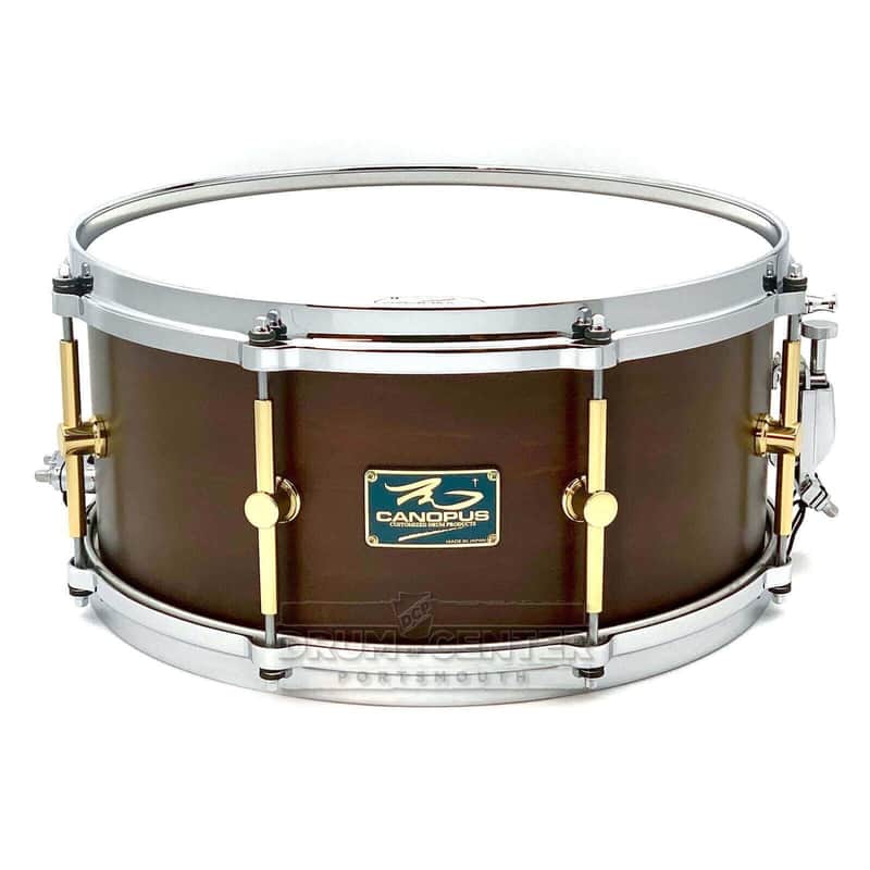 Canopus 'The Maple' 10ply Snare Drum 14x6.5 Bitter Brown Oil w/Cast Hoops