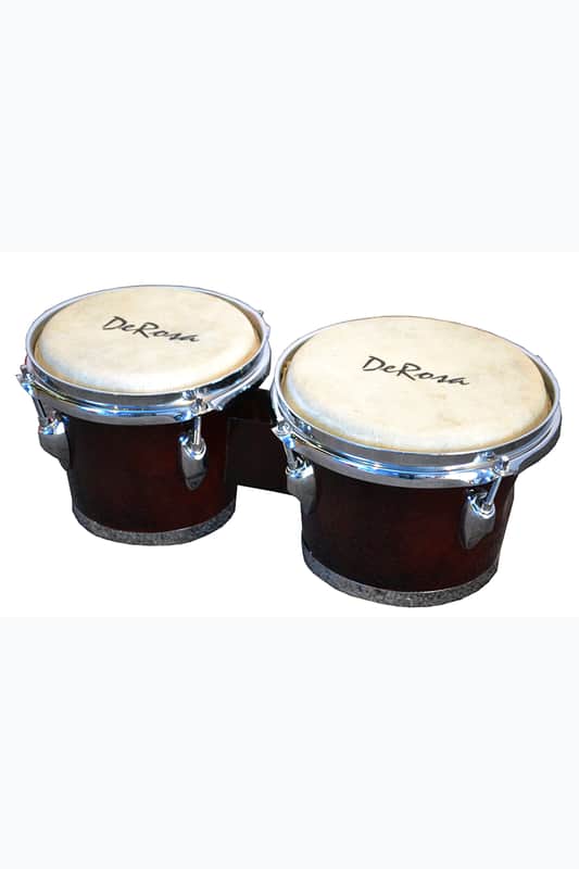 De Rosa BOG0708-DB Deluxe Bongo w/Standard Drum Key - Dark Brown image 1