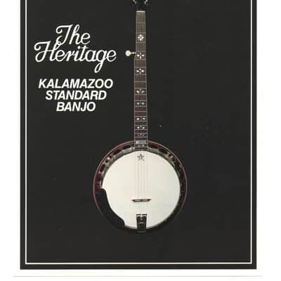 Heritage Guitars- Kalamazoo Standard Banjo, promotional print/cut sheet, 1988 image 1