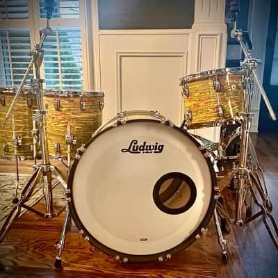 Ludwig Classic Maple 4-Piece Mod Shell Pack With 22" Bass Drum in Citrus Mod Finish image 3