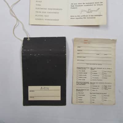Gibson A-40N Mandolin 3 piece Hang Tag set. 1960-1969 image 3